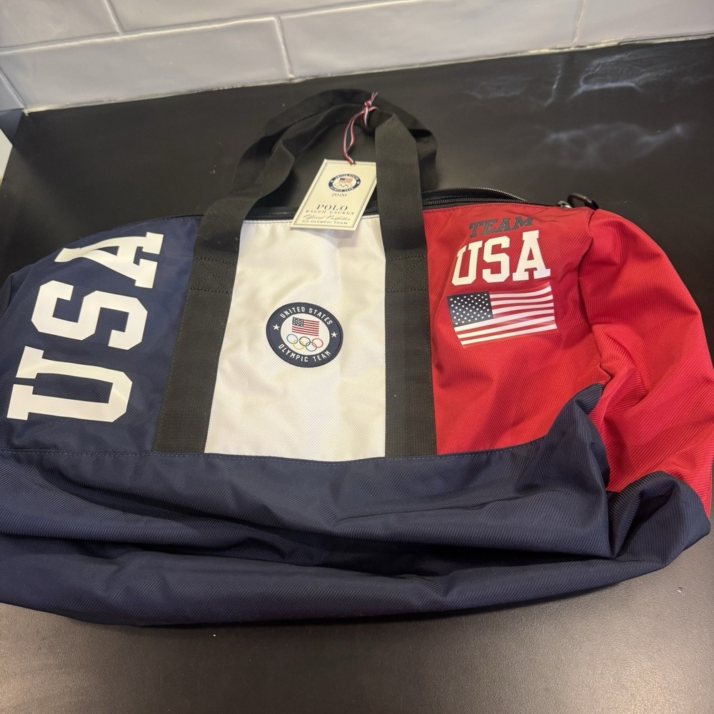 Polo Ralph Lauren USA Olympic Team Tokyo 2020 Official Duffle Bag Red White Blue
